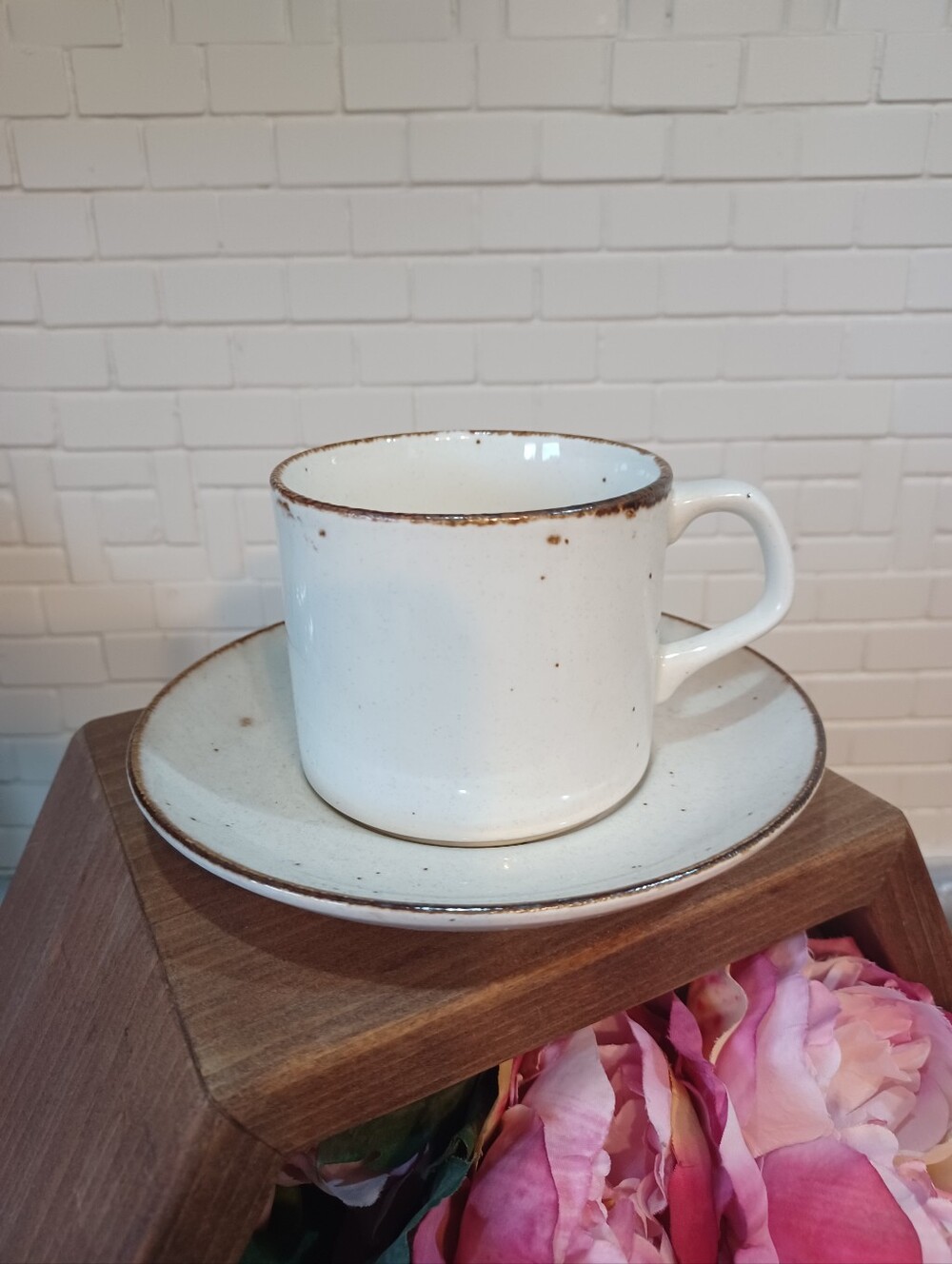 Vintage J&G Meakin England Lifestyle Side Plate 6" And Cup Set Speckled